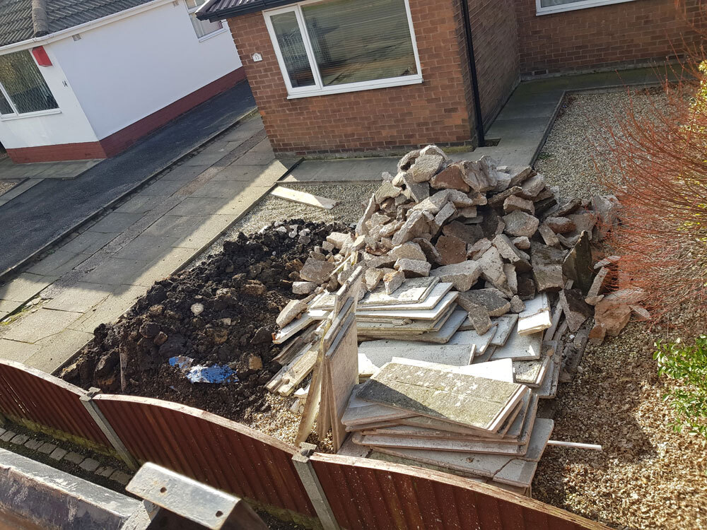 removing waste concrete from a domestic garden
